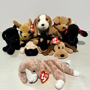 DOGS!! Group of 9 Ty Beanie Babies Dogs